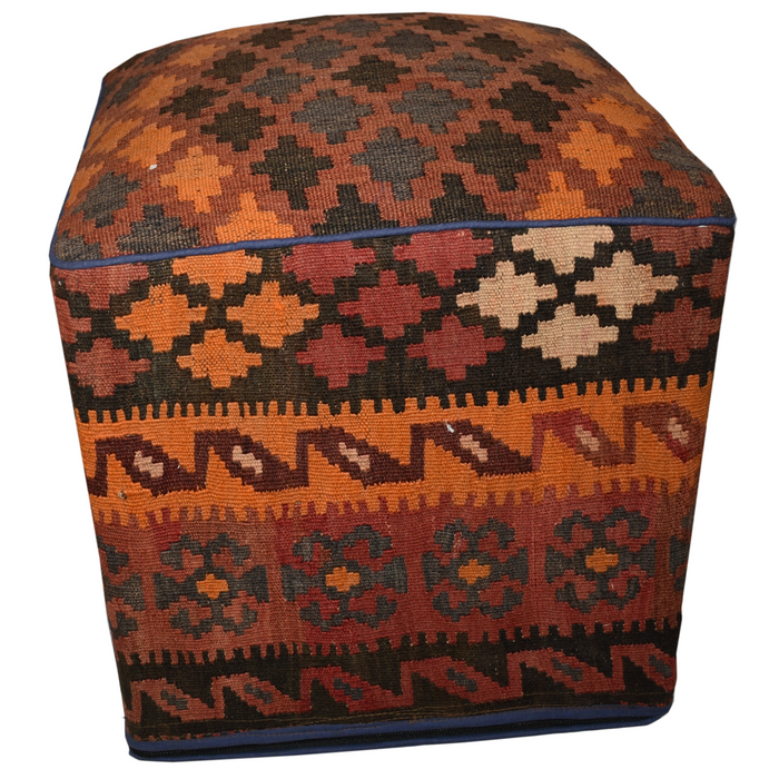 SOLD OUT One of a Kind Kilim Rug Pouf Ottoman foot stool - #32 - Crafters and Weavers