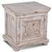 Keystone Carved End Table - White - Crafters and Weavers