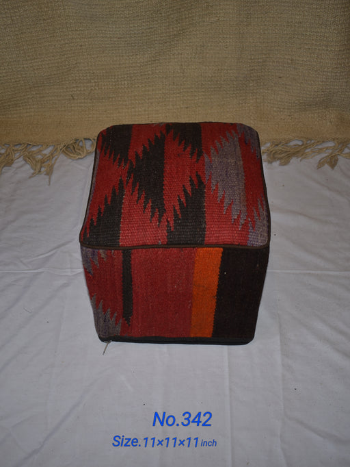 One of a Kind Kilim Rug Pouf Ottoman foot stool - #342 - Crafters and Weavers