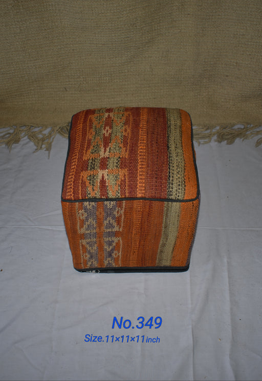 One of a Kind Kilim Rug Pouf Ottoman foot stool - #349 - Crafters and Weavers