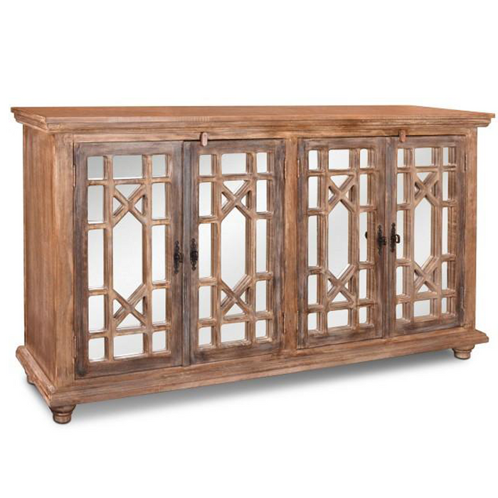 SOLD OUT Keystone Mirrored Door Sideboard - 72" - Crafters and Weavers