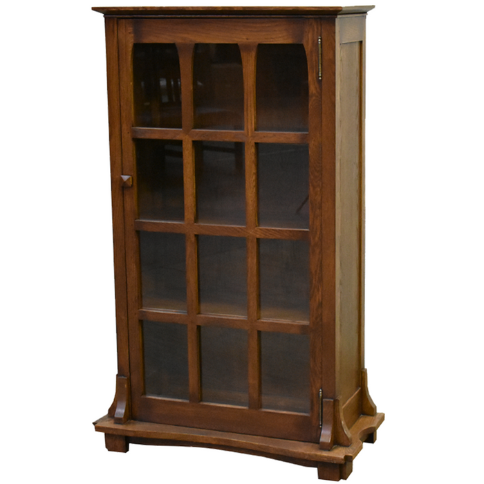 Mission Solid Oak Display Bookcase (2 Colors Available) - Michael's Cherry - Crafters and Weavers