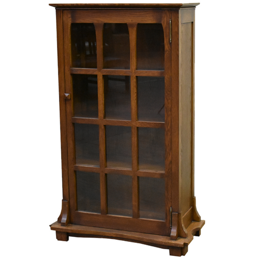 Mission Solid Oak Display Bookcase (2 Colors Available) - Walnut - Crafters and Weavers