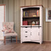 Greenview Sliding Door Bookcase - Distressed White - Crafters and Weavers