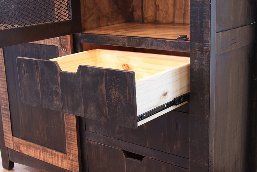 Greenview Farmhouse Gentleman's Chest / Armoire - Black - Crafters and Weavers