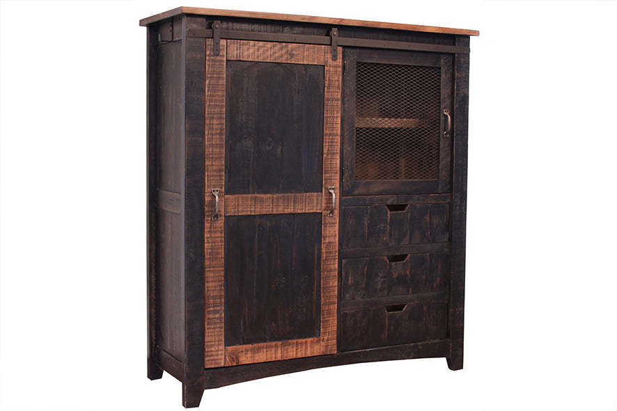 Greenview Farmhouse Gentleman's Chest / Armoire - Black - Crafters and Weavers