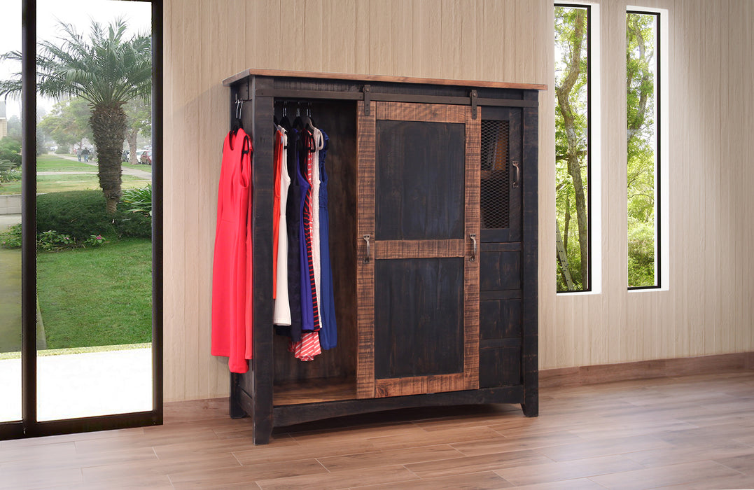 Greenview Farmhouse Gentleman's Chest / Armoire - Black - Crafters and Weavers