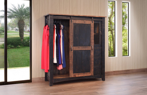 Greenview Farmhouse Gentleman's Chest / Armoire - Black - Crafters and Weavers