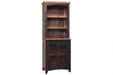 Greenview Mesh Door Bookcase - Distressed Black - Crafters and Weavers