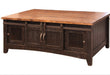 Greenview Sliding Door Coffee Table - Distressed Black - Crafters and Weavers