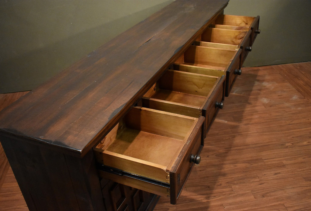 Keystone Panel Door TV Stand - 83" (2 Colors Available) - Brown - Crafters and Weavers