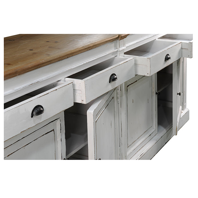 DUPLICATE - MEXICO - Asbury 4 Door 4 Drawer Sideboard - White - Crafters and Weavers
