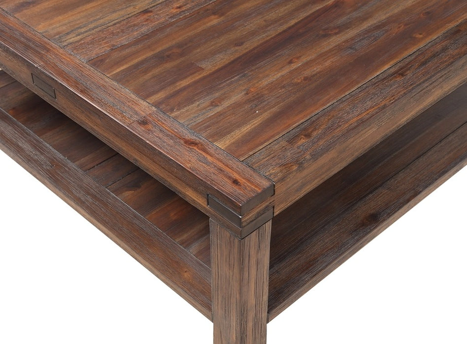 Livingston Rustic Modern Acacia Wood Square Coffee Table (2 Colors Available) - Crafters and Weavers