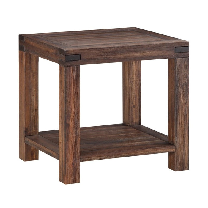 Livingston Rustic Modern Acacia Wood End Table (2 Colors Available) - Crafters and Weavers
