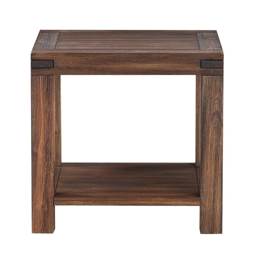 Livingston Rustic Modern Acacia Wood End Table (2 Colors Available) - Crafters and Weavers