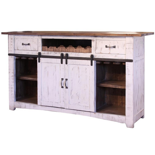 Greenview Bar Counter - Distressed White - 76" - Crafters and Weavers