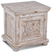 Keystone Carved End Table - White - Crafters and Weavers