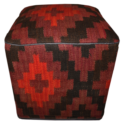 One of a Kind Kilim Rug Pouf Ottoman foot stool - #40 - Crafters and Weavers