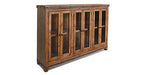 DUPLICATE LISTING - CLOSED Rustic Style Solid Pine Wood 6-Door Sideboard, Bookcase - Crafters and Weavers