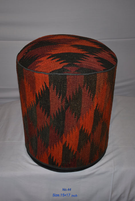 One of a Kind Kilim Rug Pouf Ottoman foot stool - #44 - Crafters and Weavers