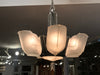 Vintage Art Deco 1930's Streamline "Ambassador" 7 Light Slip Shade Chandelier - Crafters and Weavers