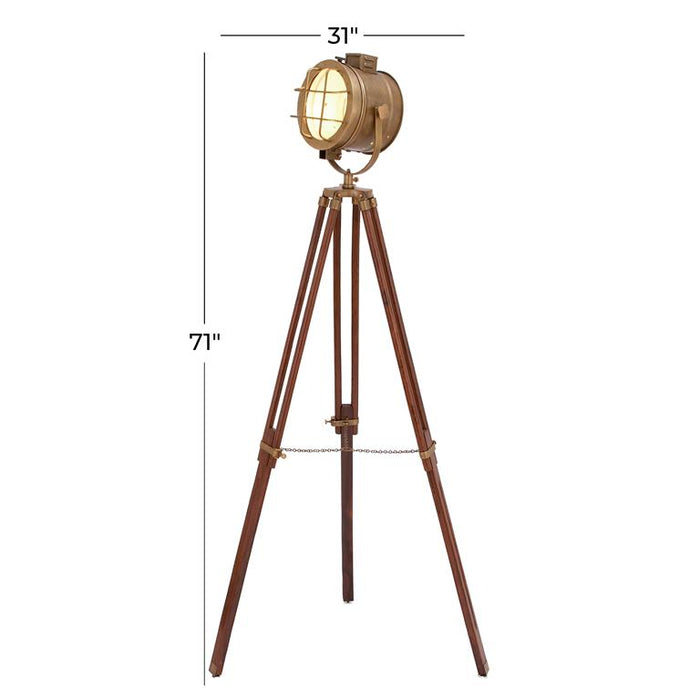 BROWN INDUSTRIAL FLOOR LAMP, 31" X 31" X 71"