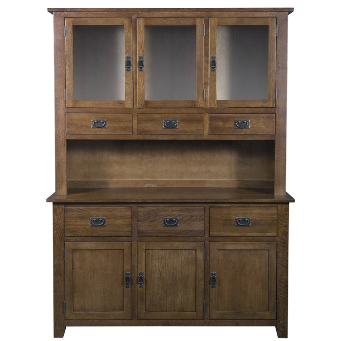 Mission 6 Door & 6 Drawer China Cabinet - Walnut - 59" - Crafters and Weavers