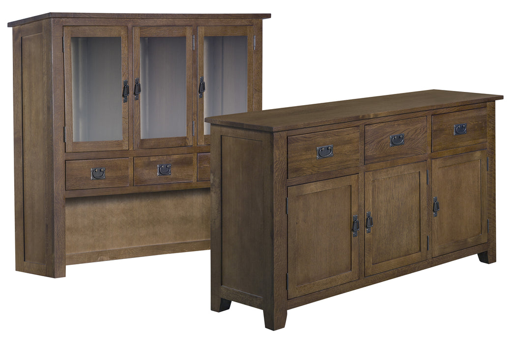 Mission 6 Door & 6 Drawer China Cabinet - Walnut - 59" - Crafters and Weavers