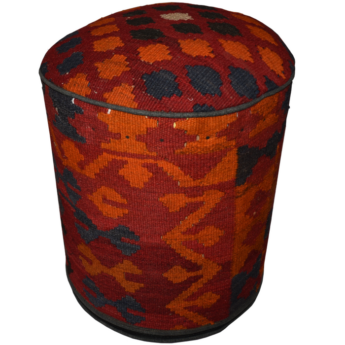 One of a Kind Kilim Rug Pouf Ottoman foot stool - #49 - Crafters and Weavers
