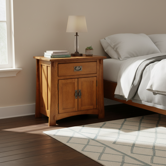 Buy Mission Style Oak Nightstand A3 Michael's Cherry in USA Buy Mission Style Oak Nightstand A3 Michael's Cherry in USA