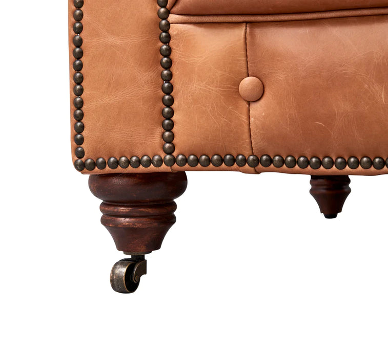 Century Chesterfield Sofa - Light Chestnut Leather