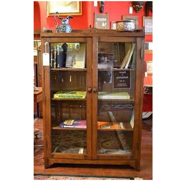 DUPLICATE Mission Oak Bookcase with two doors China Cabinet Arts and Crafts Craftsman - Crafters and Weavers