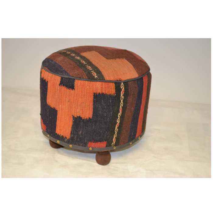 SOLD OUT Rug Pouf/ Rug Sitting Stool / Rug Ottoman / Kilim Sitting Stool / Stools # 94 - Crafters and Weavers