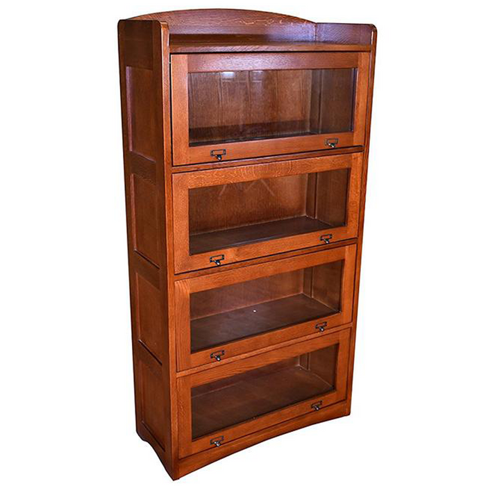 Mission Quarter Sawn Oak 4 Stack Barrister Bookcase - Crafters and Weavers