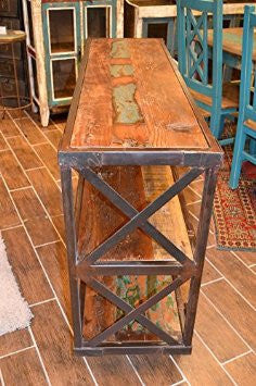 Industrial Wood Cart - Crafters and Weavers