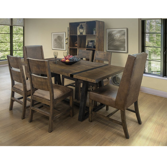 Maxwell Rustic Industrial 78" Dining Table Set with 6 Chairs