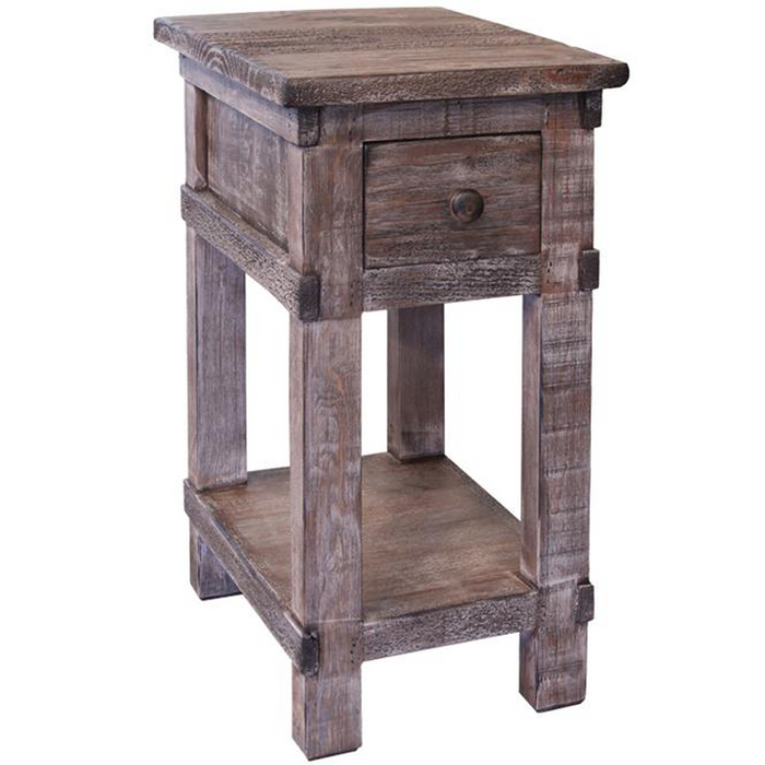 Greenview Weathered Gray Side Table - Crafters and Weavers