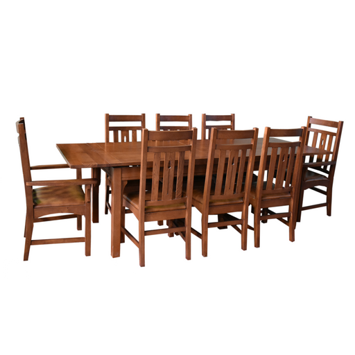 SOLD OUT Mission Stow Leaf Table & Arrow Back Chair Dining Set - Light Oak - Crafters and Weavers
