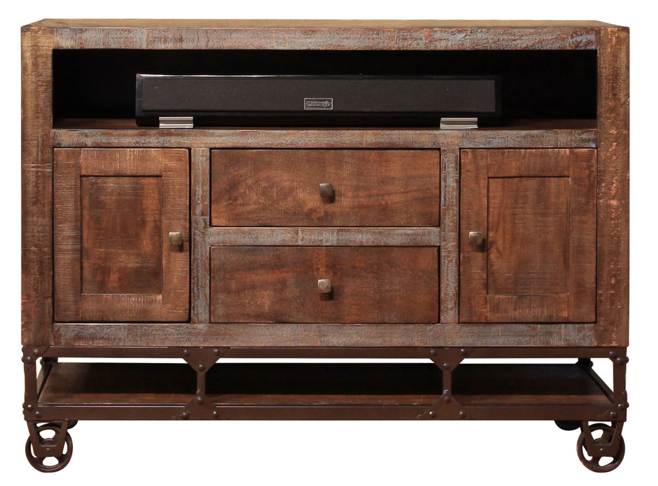 DISCONTINUED Greenview 52" Forged Iron Base TV Stand - Crafters and Weavers