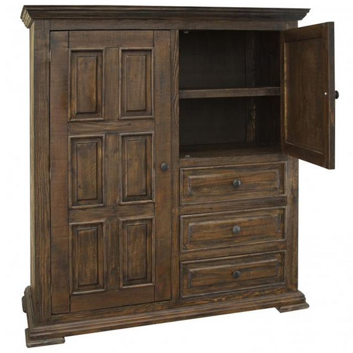 Greenview Carved Panel Gentleman's Chest - Old World Brown - Crafters and Weavers