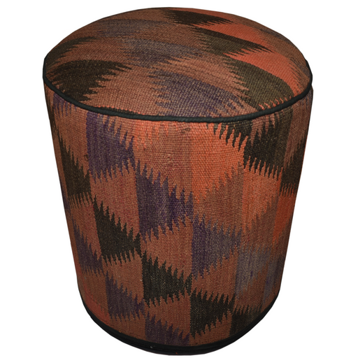 One of a Kind Kilim Rug Pouf Ottoman foot stool - #58 - Crafters and Weavers