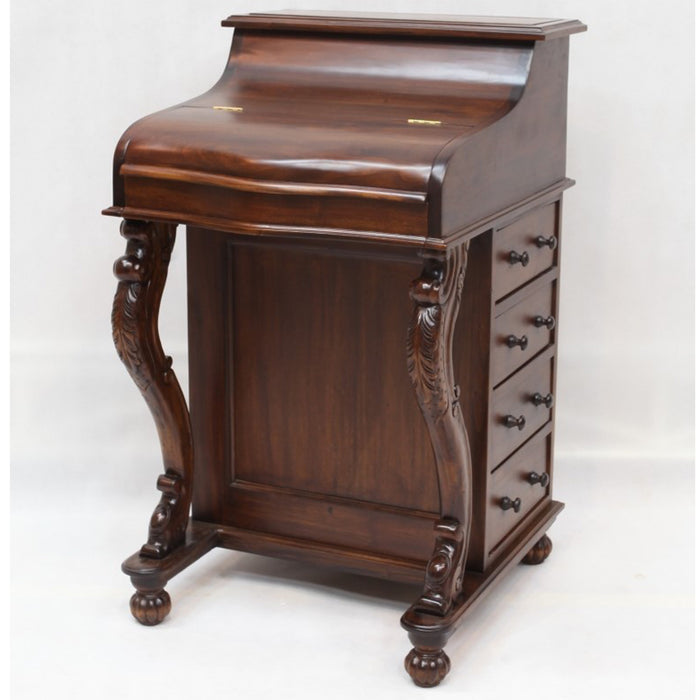 SOLD OUT Legacy Mahogany Wood Captain's Desk - Brown Walnut - Crafters and Weavers
