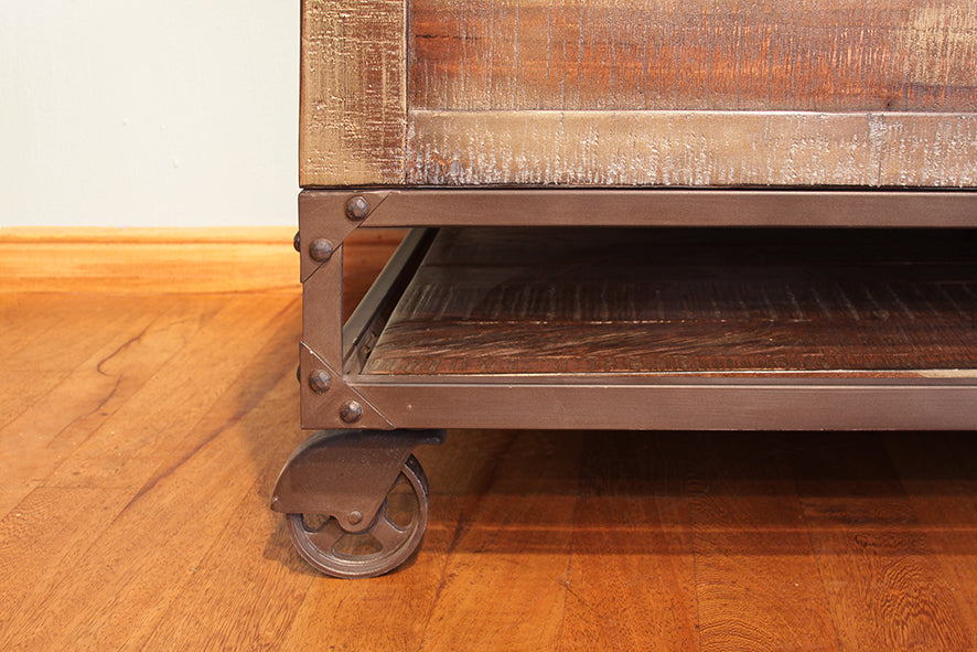 DISCONTINUED Greenview 52" Forged Iron Base TV Stand - Crafters and Weavers
