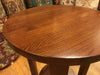 Mission Style Oak Round End Table - Golden Brown - Crafters and Weavers