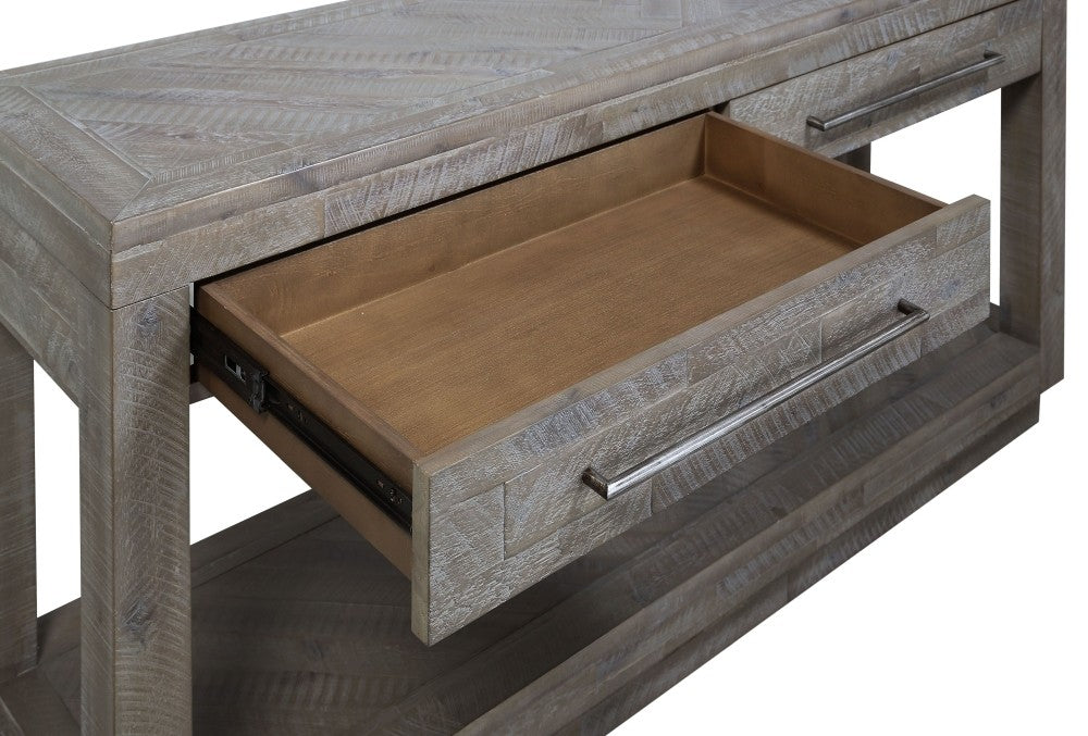 SOLD OUT Carlyle Herringbone 2 Drawer Console Table - Crafters and Weavers