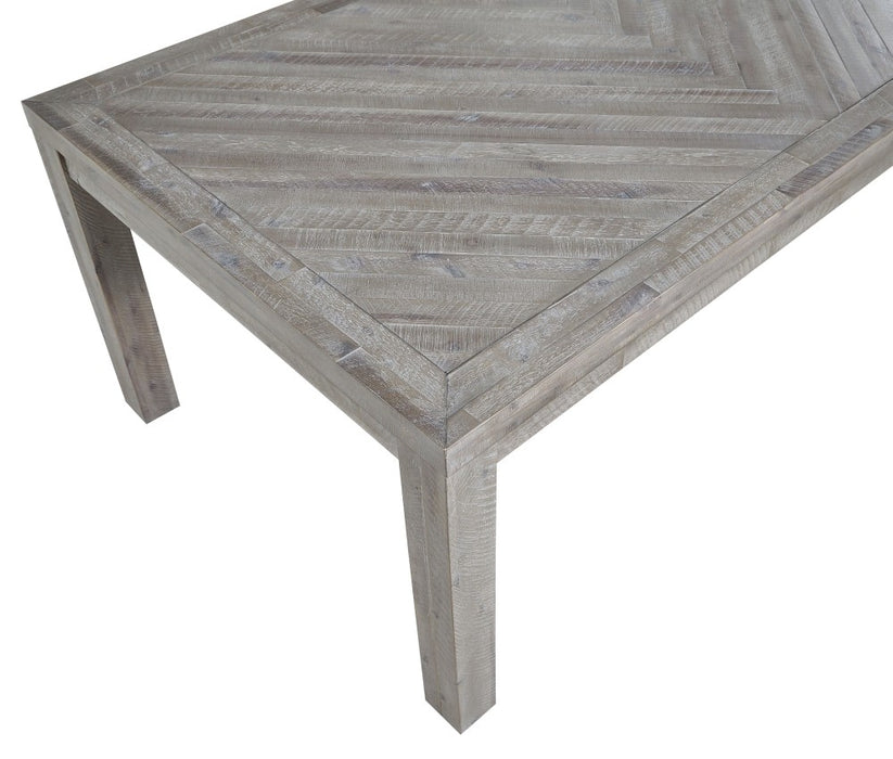 SOLD OUT Carlyle Herringbone Acacia Wood Dining Table Set - 78" - Crafters and Weavers