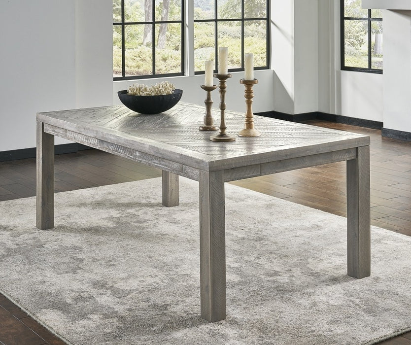 SOLD OUT Carlyle Herringbone Acacia Wood Dining Table Set - 78" - Crafters and Weavers
