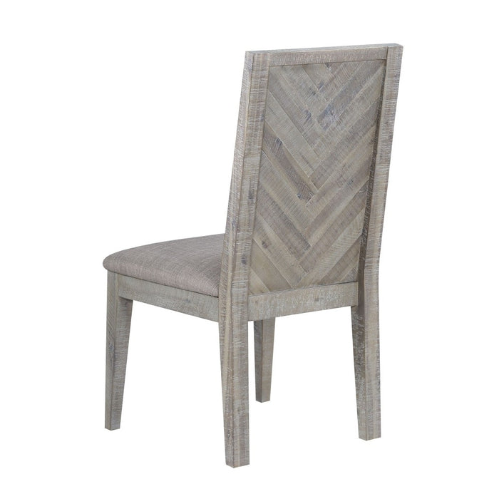 SOLD OUT Carlyle Herringbone Acacia Wood Dining Table Set - 78" - Crafters and Weavers
