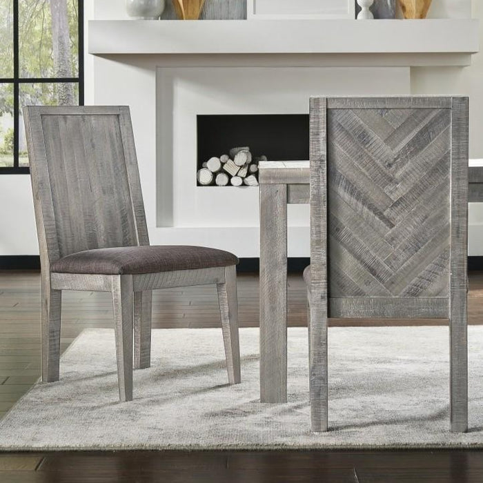 SOLD OUT Carlyle Herringbone Acacia Wood Dining Table Set - 78" - Crafters and Weavers