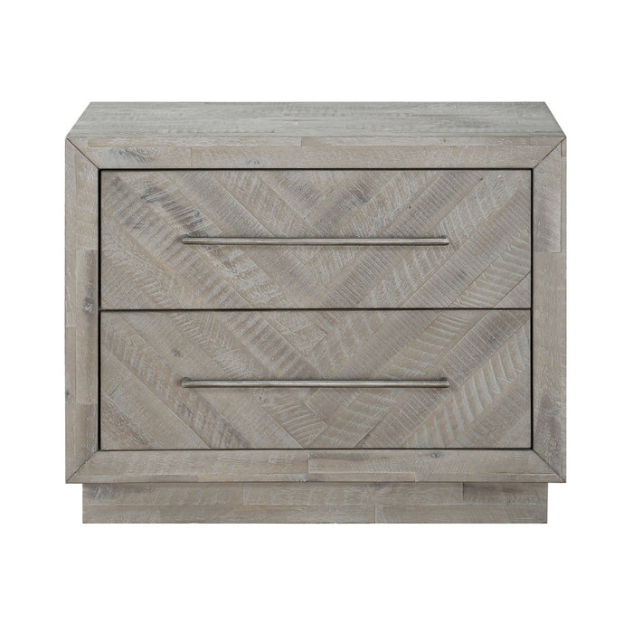 SOLD OUT Carlyle Herringbone 2 Drawer Nightstand - Crafters and Weavers